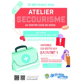 NOVEMBRE : Atelier secourisme 26/11| SLVIE 4