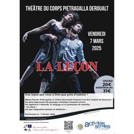 MARS :  Théâtre Galli - Pietragalla La Leçon| COM CULTURE