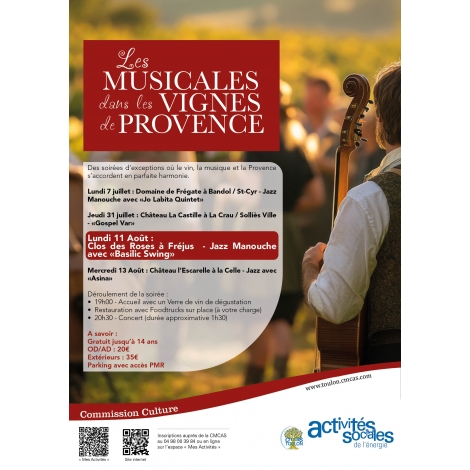 AOUT : Musicales dans les vignes à Fréjus | CC