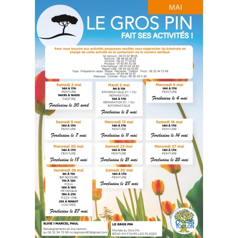 JANVIER : Activités du Gros Pin | SLVIE 1