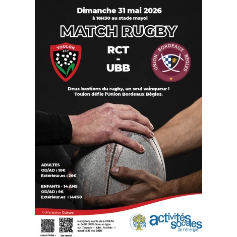 MAI : Match Rugby RCT/Bordeau Bègles | CC